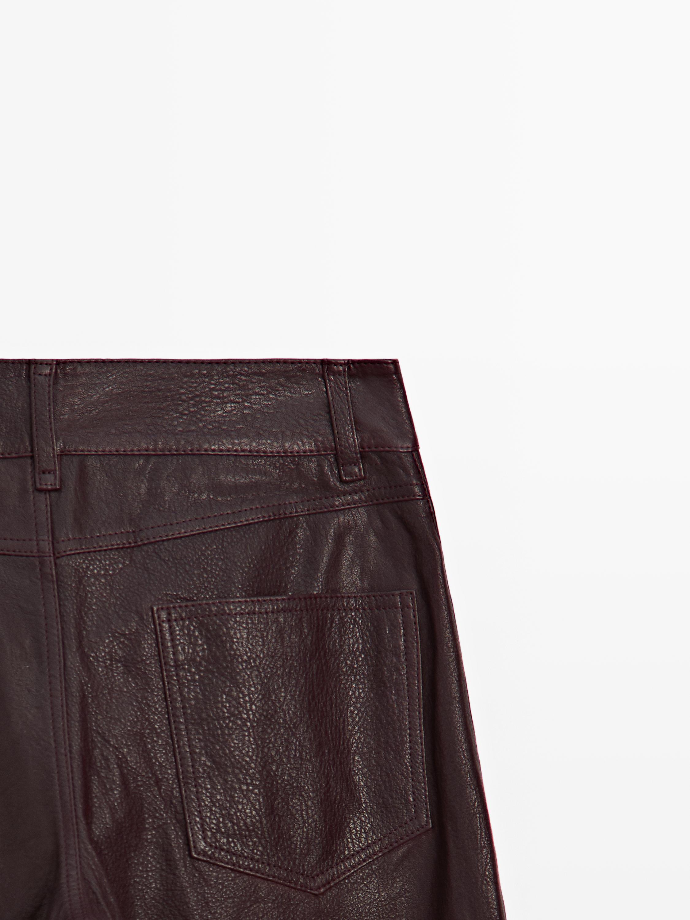 Sheepskin leather trousers with nappa finish